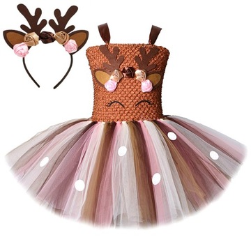 STRÓJ KOSTIUM SUKIENKA RENIFER JELONEK TUTU