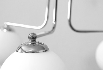 СОВРЕМЕННАЯ ПОТОЛОЧНАЯ ЛЮСТРА ПОДВЕСНОЙ СВЕТИЛЬНИК ХРОМ БЕЛЫЕ ШАРИКИ LOFT LED