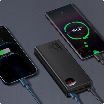 Baseus PowerBank Adaman Metal 20000 мАч PD QC 3.0 65 Вт 2xUSB+USB-C+micro USB