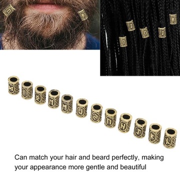 24шт бусины для бороды викингов, бронза, 24 узора, сделай сам