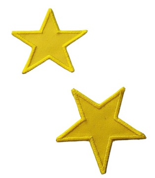 2 szt. Gwiazda Naszywka Termo 70x70mm żółta