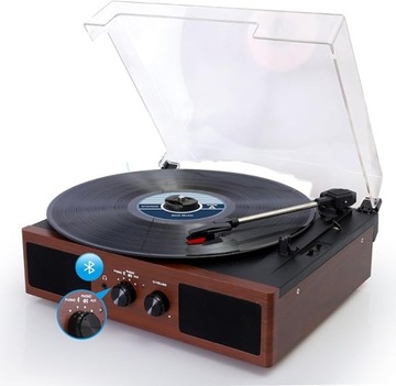 Gramofon paskowy 3 biegowy Bluetooth AUX RCA