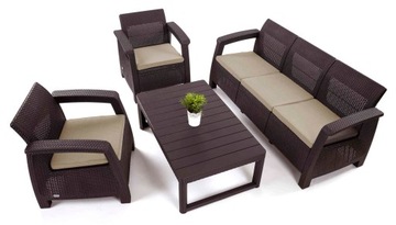 Zestaw mebli na taras Corfu SET MAX Lyon 2w1 brąz