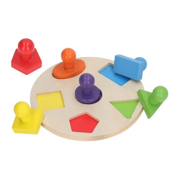 Деревянная развивающая головоломка, красочная для раннего возраста