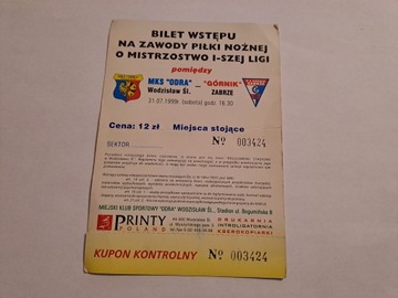 ODRA WODZISŁAW - GÓRNIK ZABRZE 31-07-1999