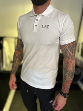 EMPORIO ARMANI EA7 KOSZULKA POLO BIAŁA 3DPF16 PJ03Z 1100 XXL