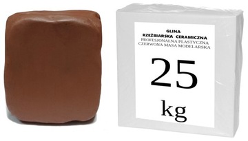 GLINA RZEŹBIARSKA PLASTYCZNA CZERWONA MASA 25 KG