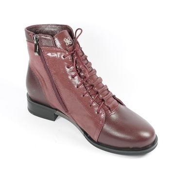 Skórzane damskie Predo 11319 L08 bordo filc r38