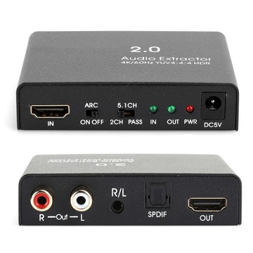 1x1 4K 60 Гц HDMI 2.0 цифровой аудиоэкстрактор
