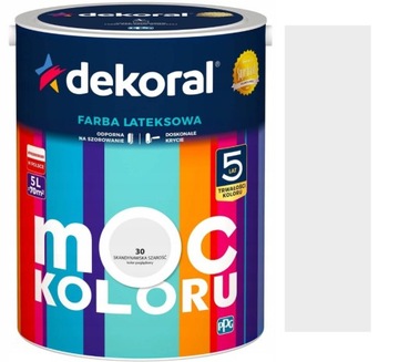 DEKORAL MOC KOLORU FARBA LATEKSOWA AKRYLIT W SKANDYNAWSKA SZAROŚĆ 5L