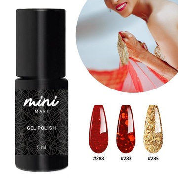 LAKIER HYBRYDOWY 5ML MINI MANI KOLEKCJA BROKATÓW 3SZT