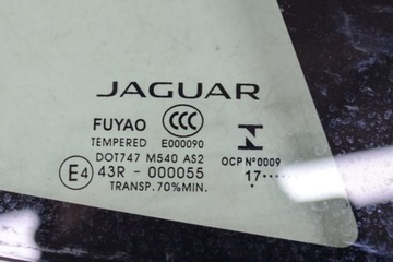JAGUAR F-TYPE COUPE X152 ZADNÍ PRAVÁ SKLO (OKNO) BOČNÍ AS2 43R-000055 2018