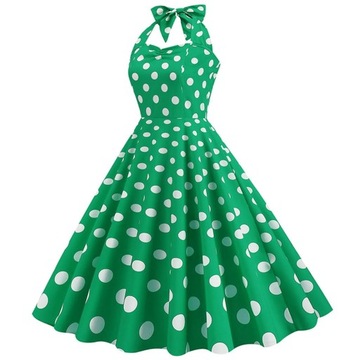 Polka Dot Hepburn Style 50s 60s Vintage Dress A-Li