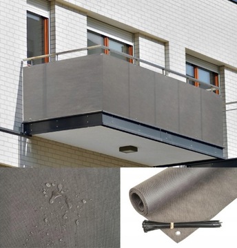 OSŁONA NA BALKON 1X3M MATA SZARA + GRATIS! PL