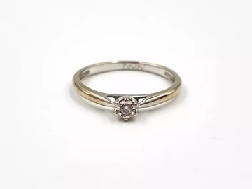 PIERŚCIONEK BIAŁE ZŁOTO DIAMENT - 375 R.10 1,03G
