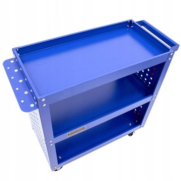 Тележка для мастерской, шкаф с 3 полками, колеса, подшипники, тормоза, вешалки