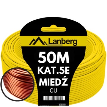 КАБЕЛЬ LAN КАБЕЛЬ ВИТАЯ ПАРА МЕДЬ RJ45 UTP CAT.5E CAT.5E 50M LANBER