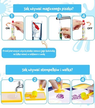 ВОДНЫЙ КОВРИК ДЛЯ РИСОВАНИЯ ВОДОЙ, РУЧКИ, ШТАМПЫ, ВАЛИЦ