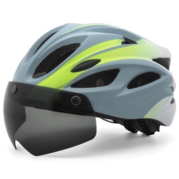 Kask rowerowy ochronny EPS z wizjerem, tylne światło LED EUTOUR