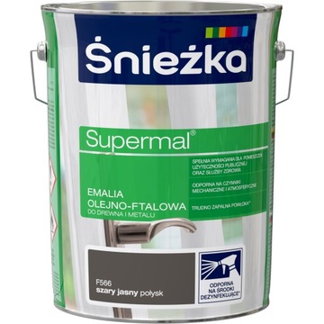 SUPERMAL Emalia Olejno-Ftalowa ŚNIEŻKA Szary Jasny Połysk 5L