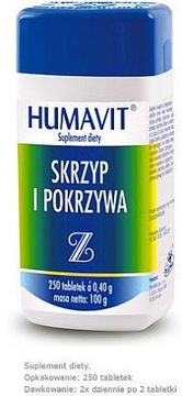 Humavit Z drożdże piwne, skrzyp, pokrzywa, 250 tabl.