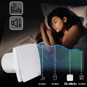 EBERG AXI 100 тихий потолочный вентилятор для ванной комнаты + обратная заслонка