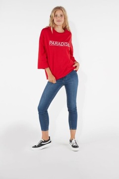 Tezenis BLUZA M - 38 PARADISE CZERWONA OVERSIZE