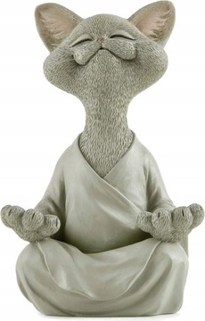 Kapryśna figurka Czarnego Kota Buddy-Szary/L