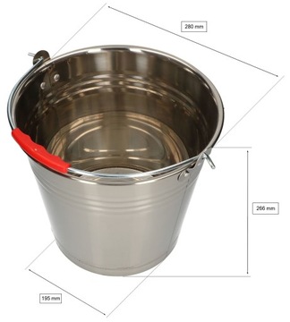 ВЕДРО НЕРЖАВЕЮЩАЯ СТАЛЬ 10Л, INOX, С ОБОДКОМ