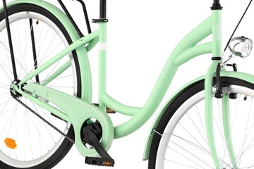 Rower miejski Retro 28 cali damski Miętowy