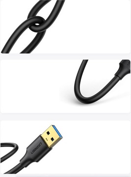 UGREEN US128 КАБЕЛЬ USB 3.2 GEN 1, 3 М, ЧЕРНЫЙ