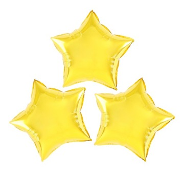 3x BALONY FOLIOWY GWIAZDA ZŁOTY Urodziny Roczek