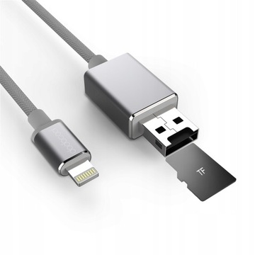 Кабель памяти MFi Lightning — USB-A 2.0, 15 см