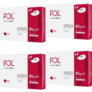 PAPIER POLSPEED biały A4 80g 2000 kartek 4 ryzy