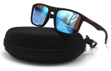 OKULARY PRZECIWSŁONECZNE MĘSKIE POLARYZACYJNE POLARZONE FILTR UV400 ETUI