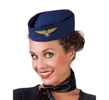 Czapka Stewardessy Stewardessa Pilotka Strój Dodatek Karnawałowy