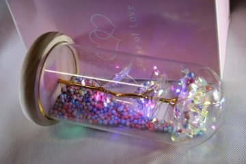 MAGIA ROSE IN GLASS ПОДАРОК ​​СВЕТЯЩИЙСЯ LED ко Дню святого Валентина
