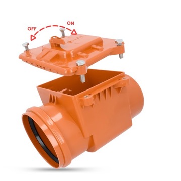 Штормовая задвижка 160 мм ОБРАТНЫЙ КЛАПАН Канализационная заслонка БЛОК АНТИ-РАС