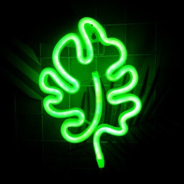 ЛИСТ НЕОНОВЫЙ СВЕТ В ДЕКОРАТИВНОЙ ЭМБЛЕМЕ НОЧНЫЕ СВЕТЫ
