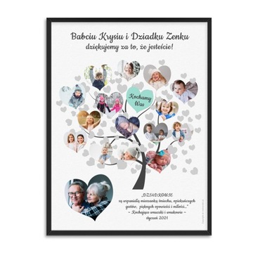 Подарочный плакат ко Дню бабушки и дедушки + рамка 50х70