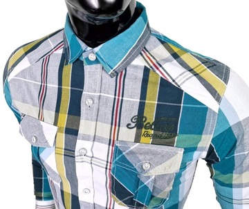 Koszula męska codzienna w kratkę casual KD157 kolory r. M/L