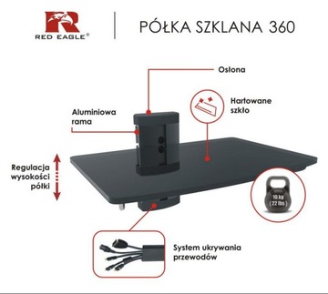 UCHWYT TV MOCNY REGULOWANY WIESZAK 23-55 + półka