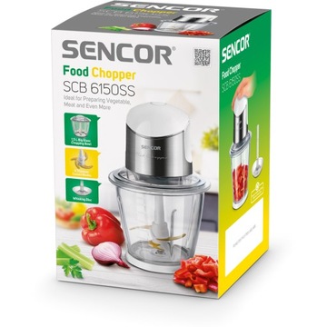Измельчитель пищевых продуктов Sencor Powerful 1,5 л, стеклянная чашка 800 Вт