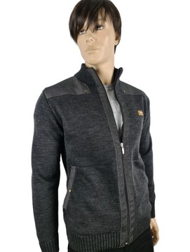 плотный теплый свитер-кардиган ПОЛЬСКИЙ антрацит XXL