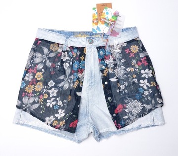 DESIGUAL unikatowe spodenki jeansowe 32 (L)