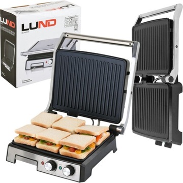 ЭЛЕКТРИЧЕСКИЙ ГРИЛЬ 2000ВТ РАСШИРЯЕМЫЙ ТОСТ + ТАЙМЕР