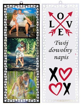ZAKŁADKA DO KSIĄŻKI Z TWOIMI ZDJĘCIAMI - METALOWA - LOVE
