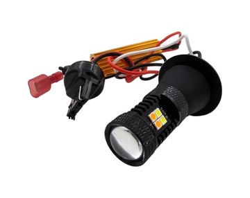 СВЕТОДИОДНЫЕ ДХО ПОВОРОТЫ + ДНЕВНЫЕ ОГНИ SMD 2в1 W21W 7440 ULTRA POWERFUL