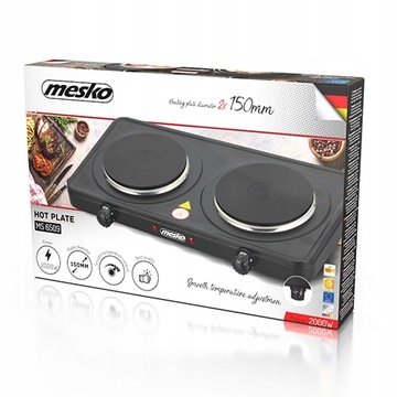 ЭЛЕКТРИЧЕСКАЯ ПЛИТА С ДВУМЯ КОНФОРМАМИ 2000ВТ MESKO