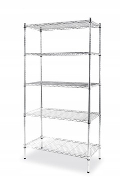 Складской стеллаж складной с регулируемыми решетчатыми полками.